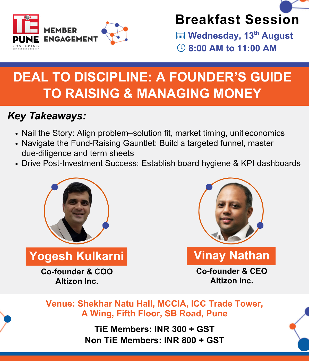 TiE Pune Breakfast Session on Deal to Discipline: A Founder's Guide to  Raising \u0026 Managing Money - Home, image size:1200x1400